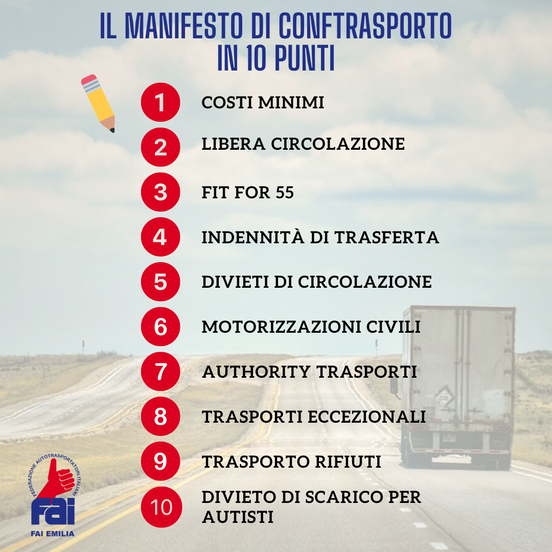 Autotrasporto, Conftrasporto ai candidati: “il nostro manifesto in 10 punti 